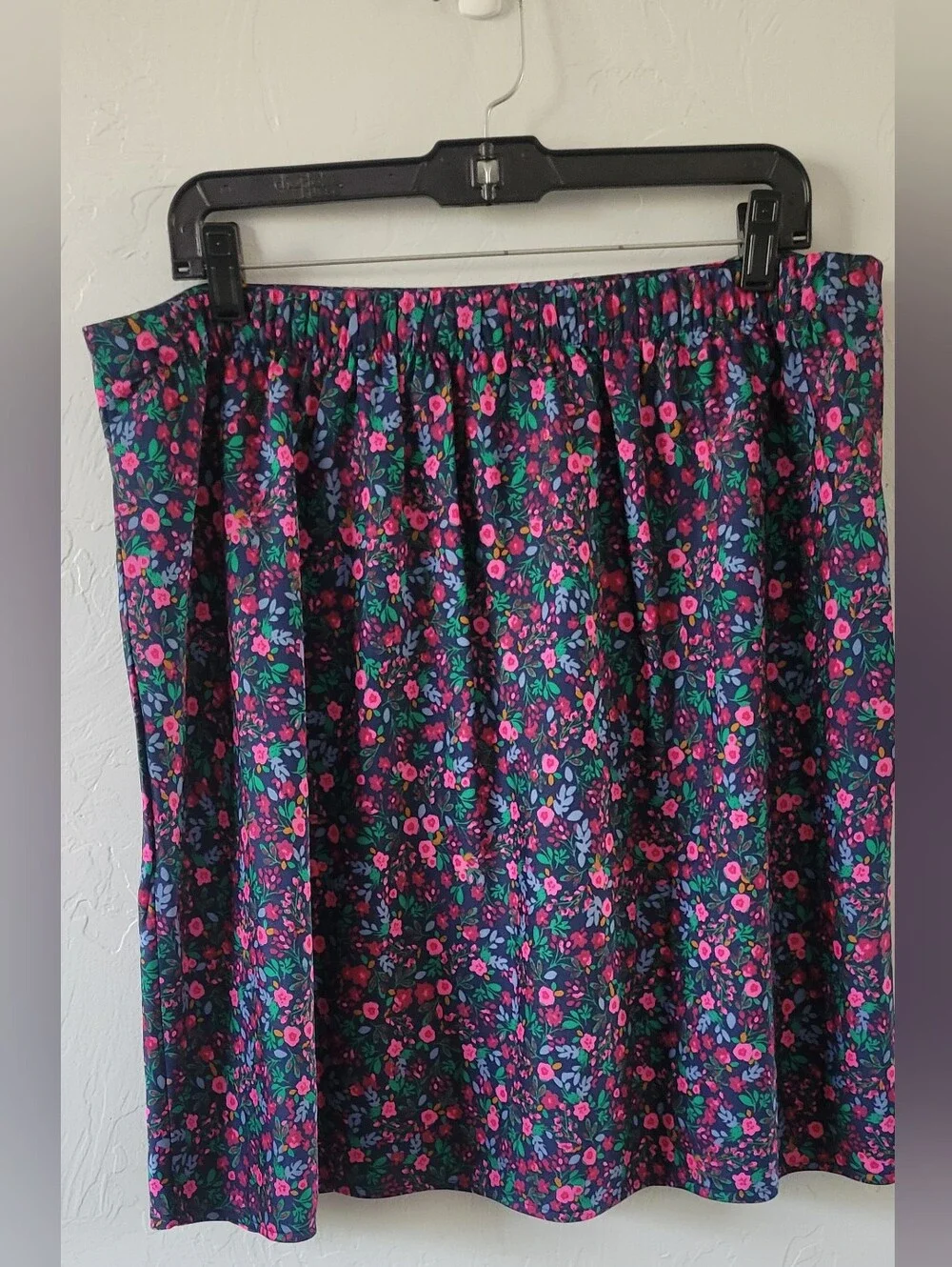 J.Crew XL Floral Mini Skirt Elastic Waist Cottagecore Preppy Fall